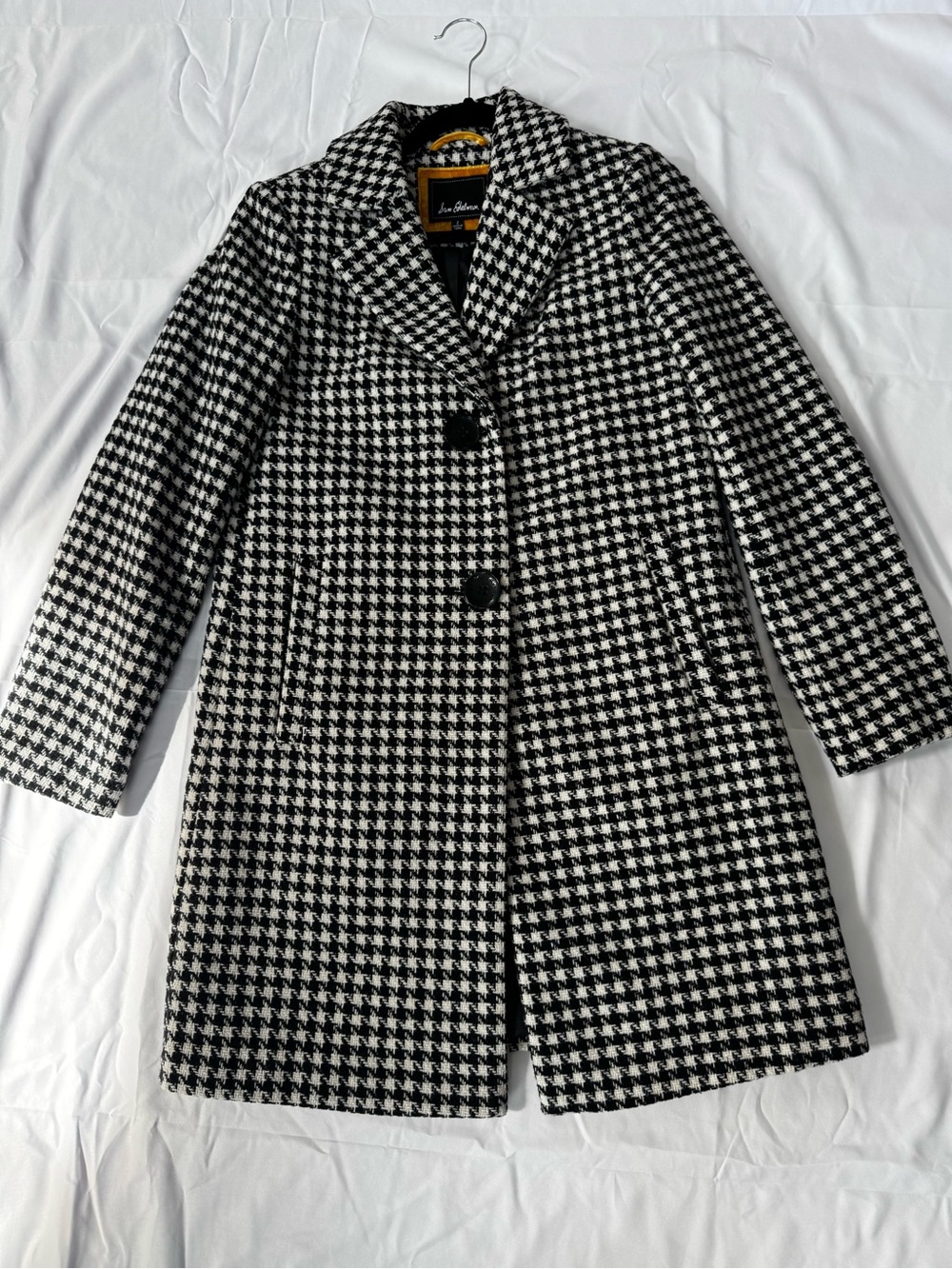 Sam Edelman Black White Houndstooth Coat Size 2